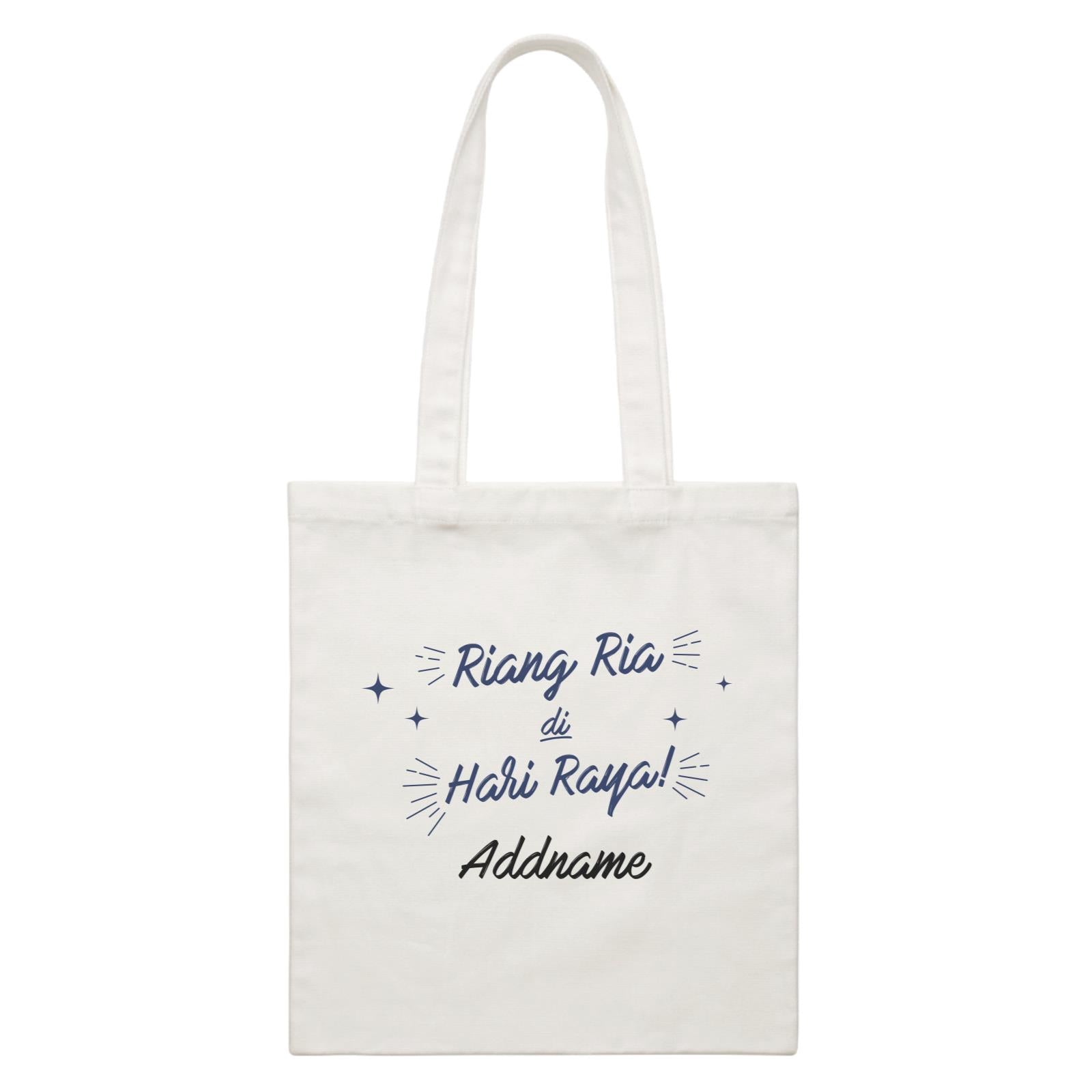 Riang Ria Di Hari Raya Raya Typography White Canvas Bag