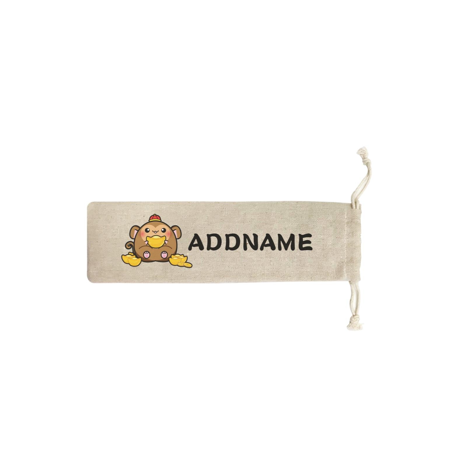 Ultra Cute Zodiac Series Monkey SB Straw Pouch (No Straws included)