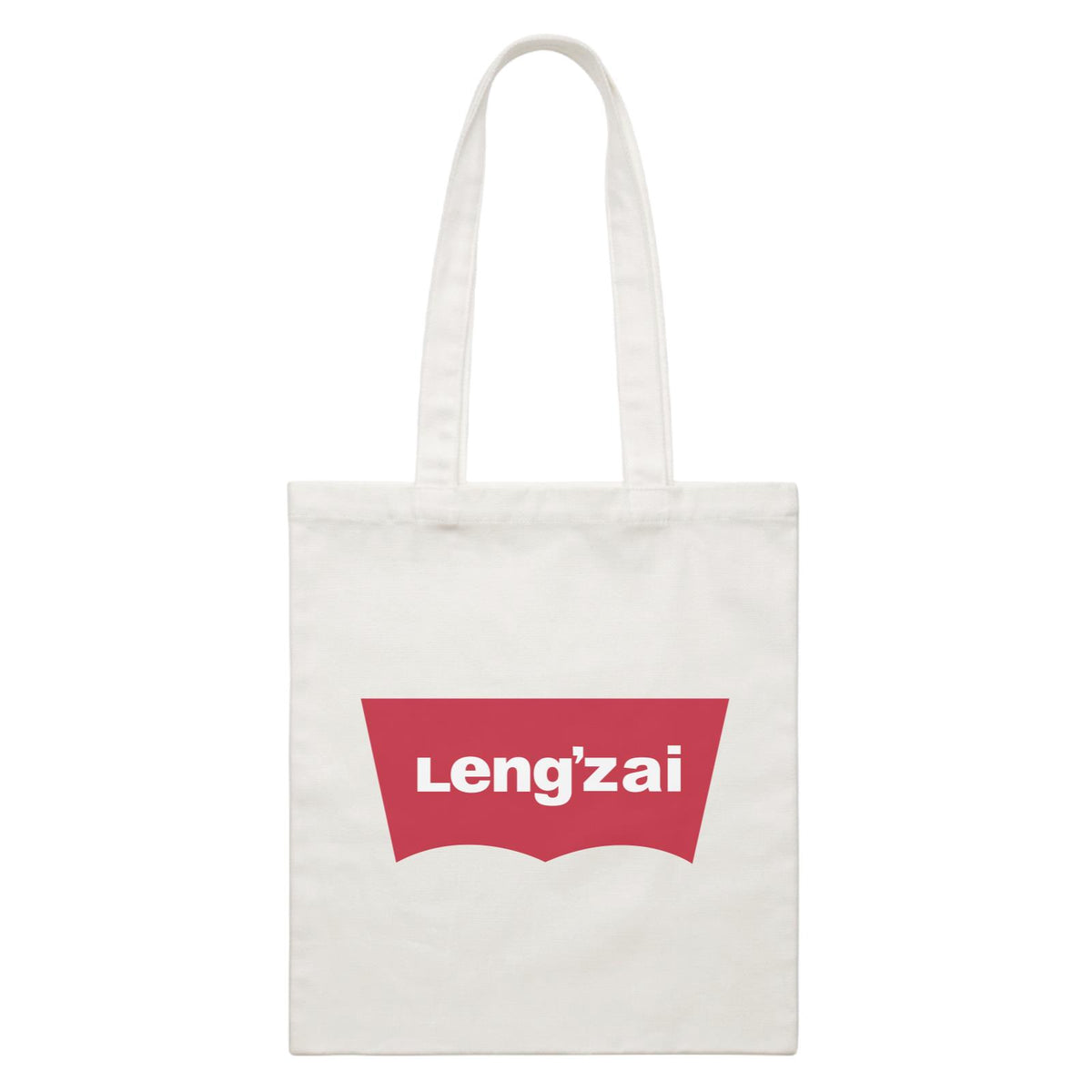 Slang Statement Lengzai Accessories White Canvas Bag