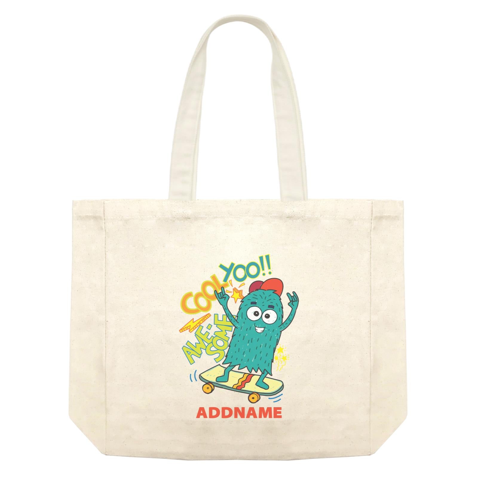 Cool Cute Monster Cool Yoo Awesome Skateboard Monster Addname Shopping Bag