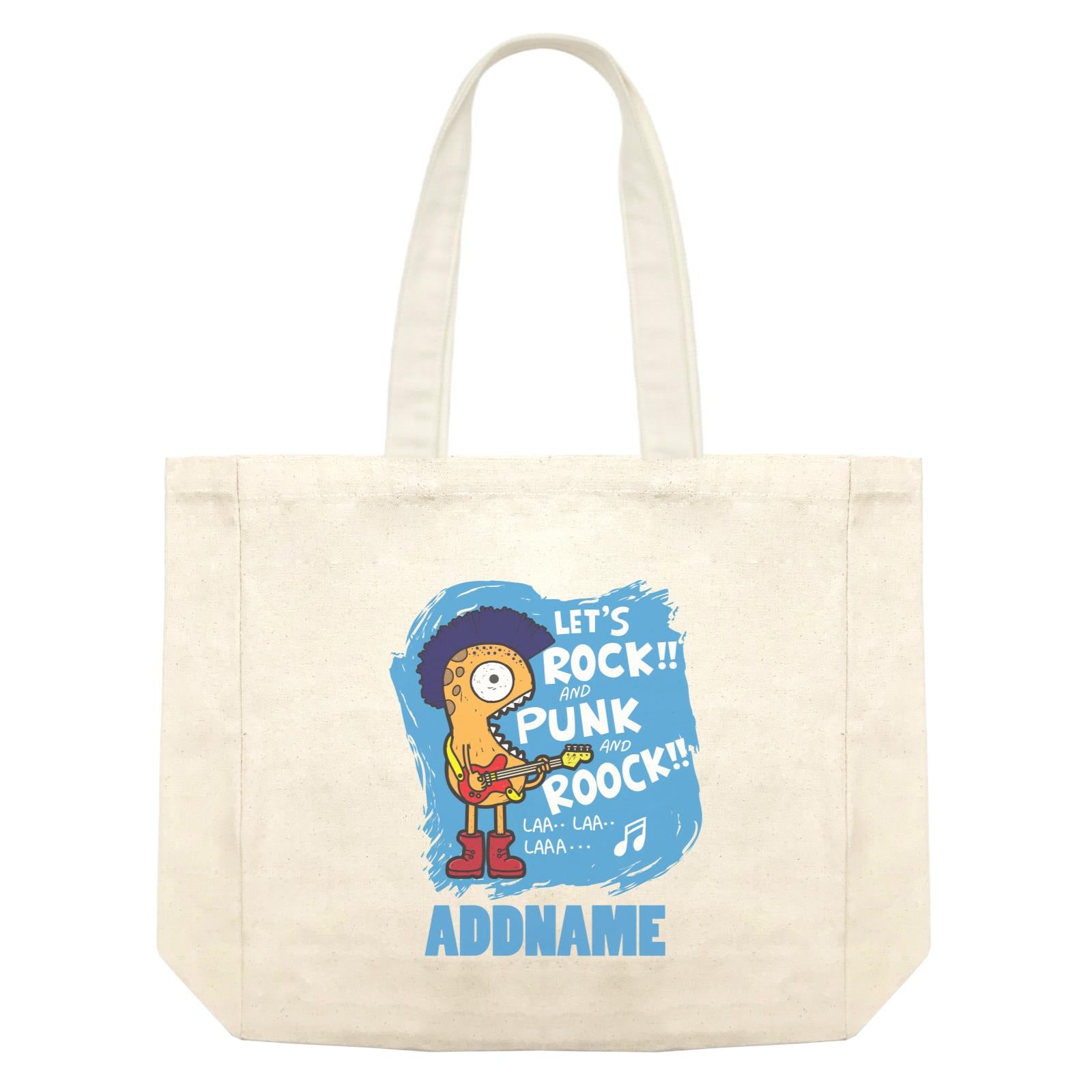 Cool Cute Monster Let's Rock And Punk And Roock Monster Addname Shopping Bag