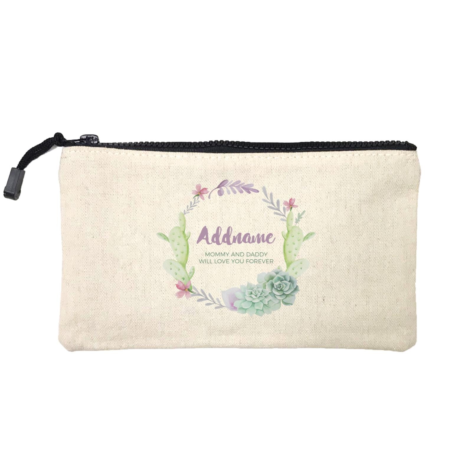 Succulent Wreath Personalizable with Name and Text Stationery Pouch