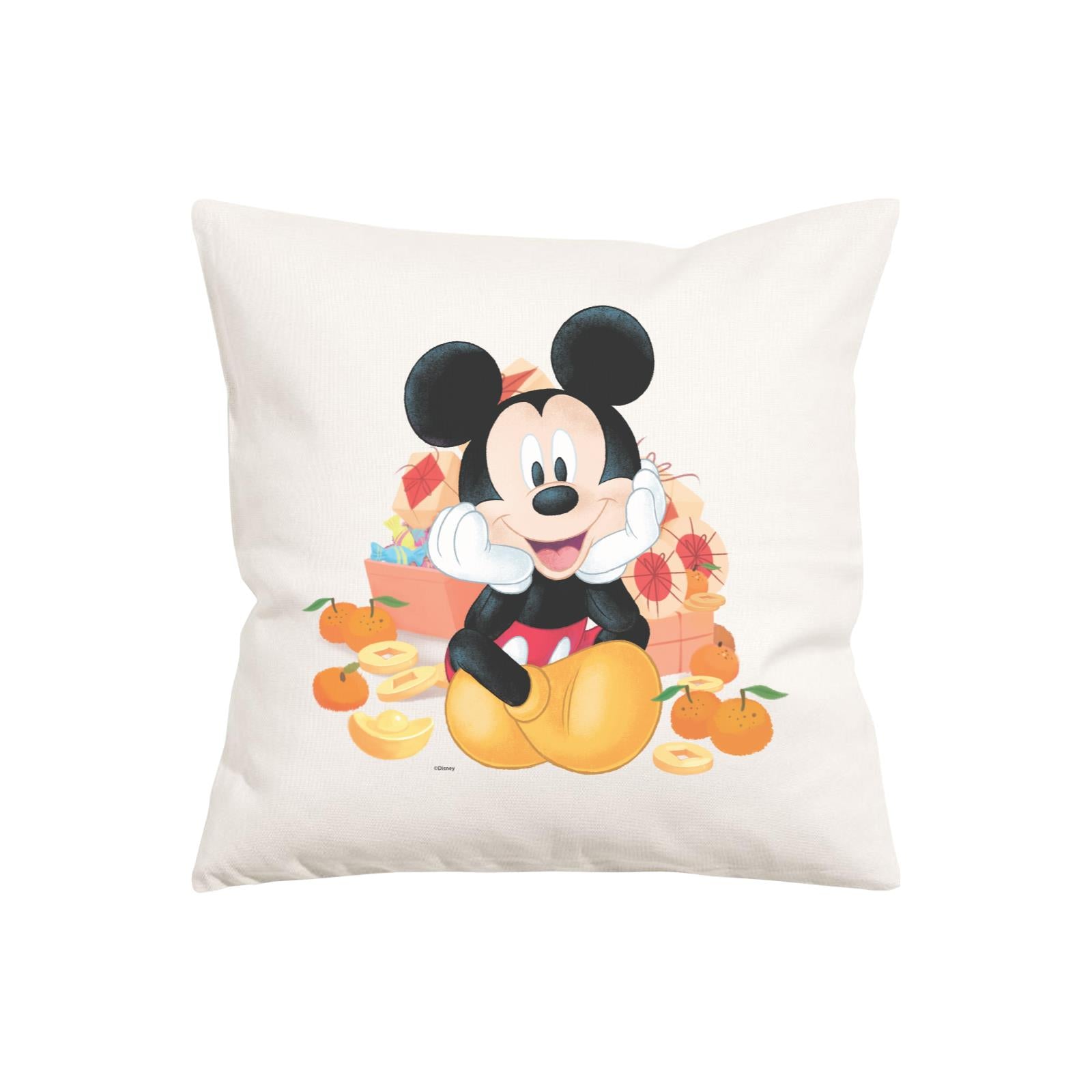 Disney CNY Mickey With Mandarins and Gold Elements Non Personalised PW Cushion