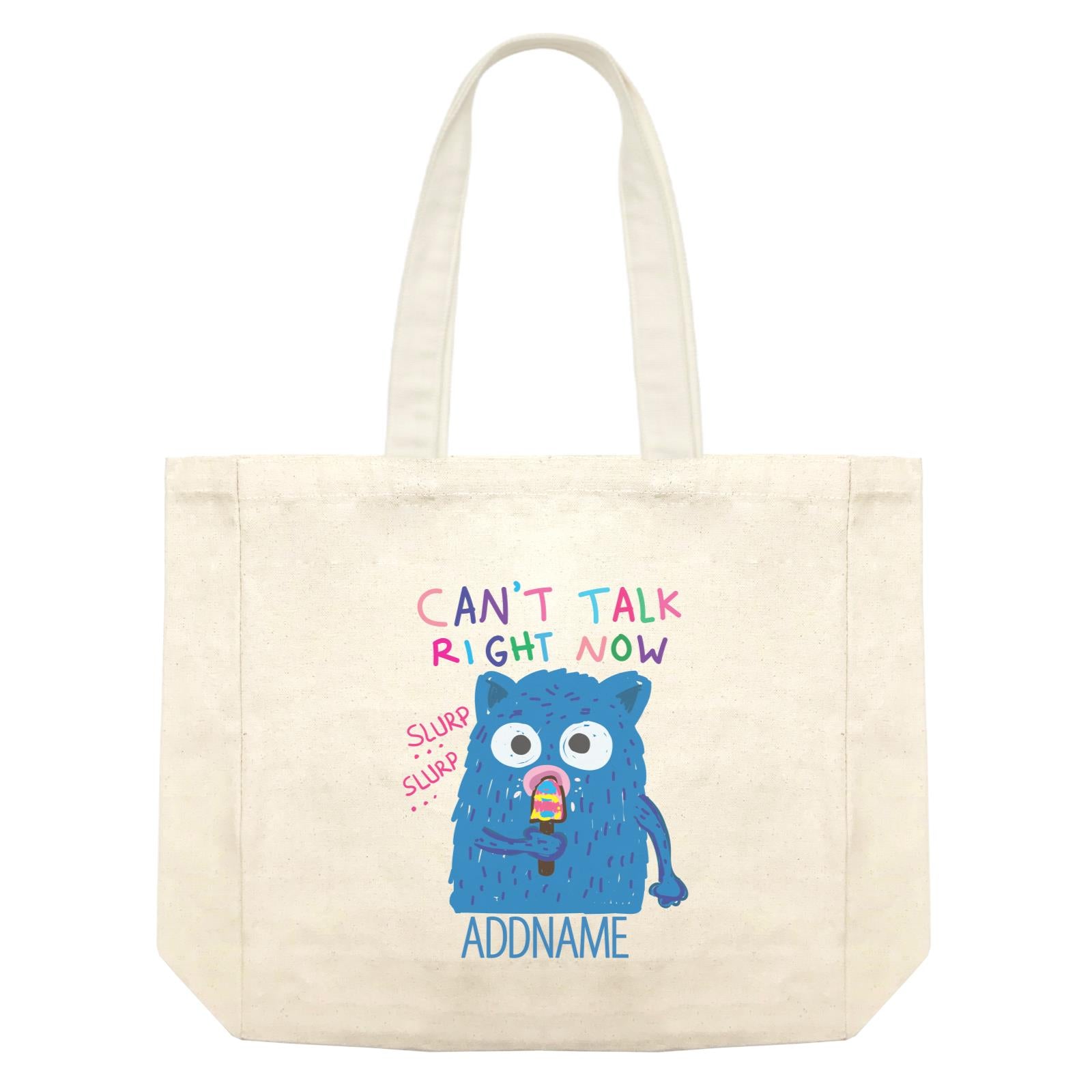 Cool Cute Monster Can't Talk Right Now Monster Addname Shopping Bag