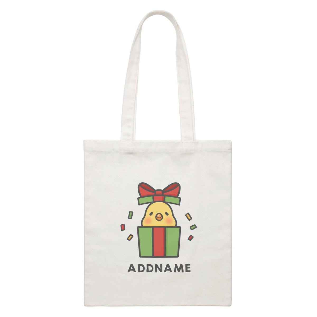 Xmas Cute Chick In Gift Box Addname Accessories Canvas Bag