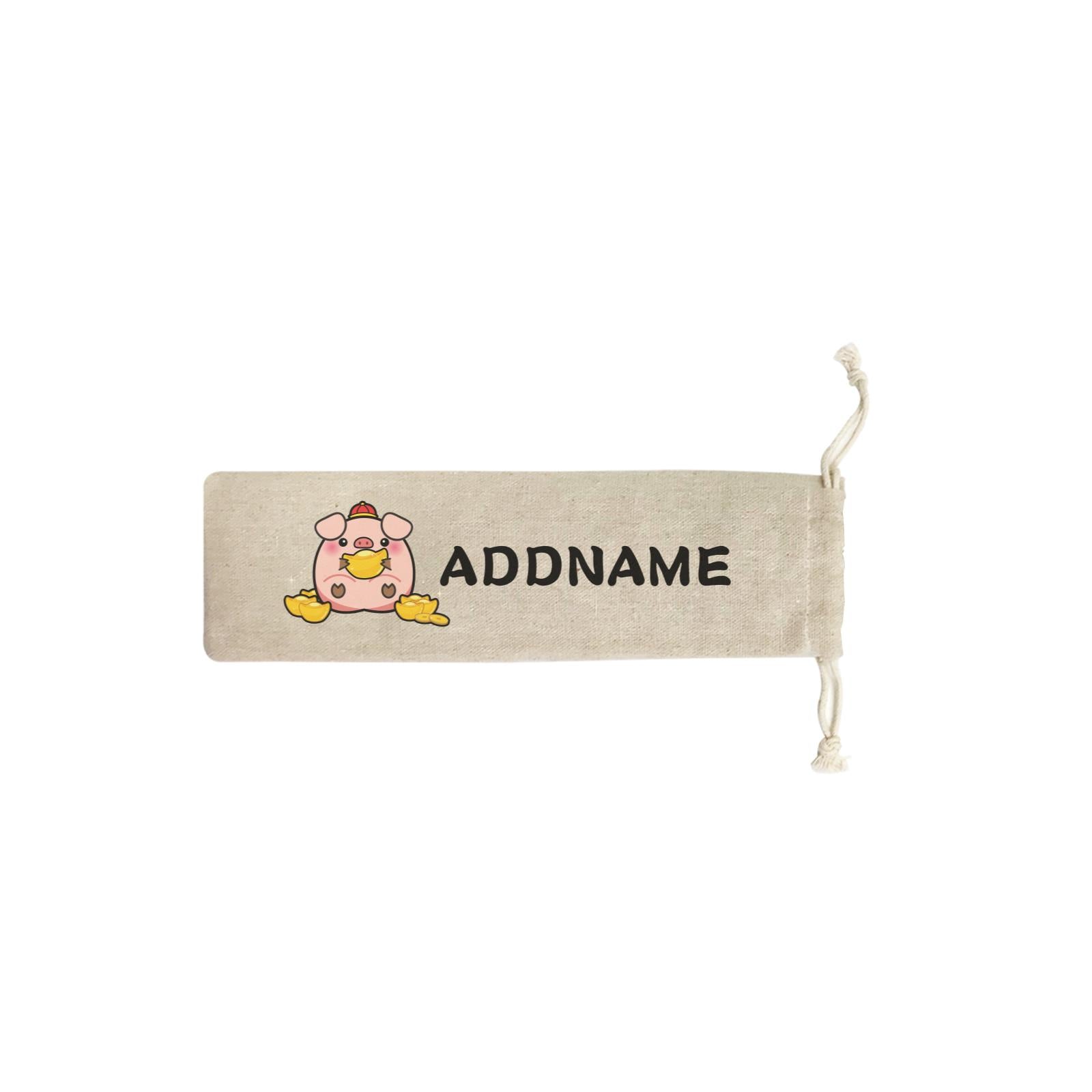 Ultra Cute Zodiac Series Pig SB Straw Pouch (No Straws included)