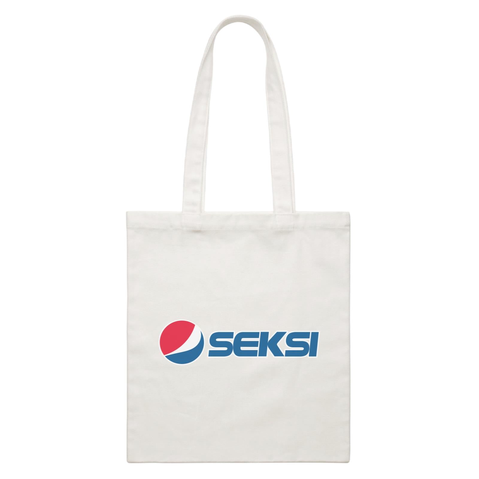 Slang Statement Seksi Accessories White Canvas Bag