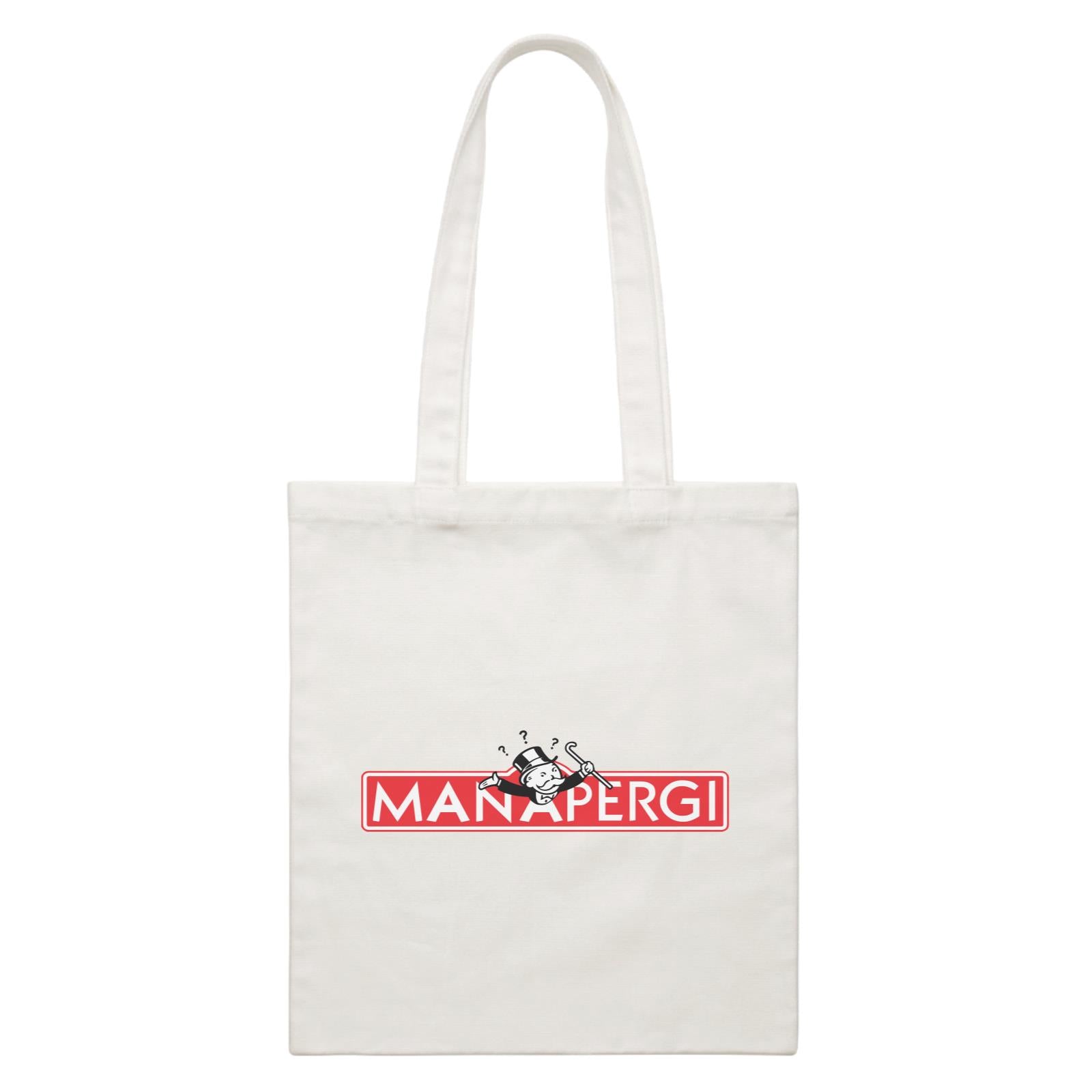 Slang Statement Manapergi Accessories White Canvas Bag