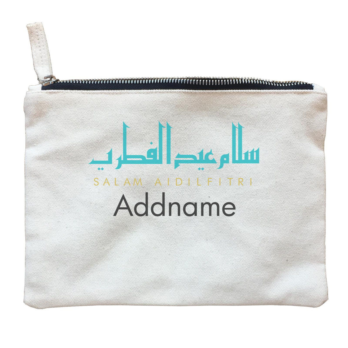 Salam Aidilfitri Jawi Typography Zipper Pouch