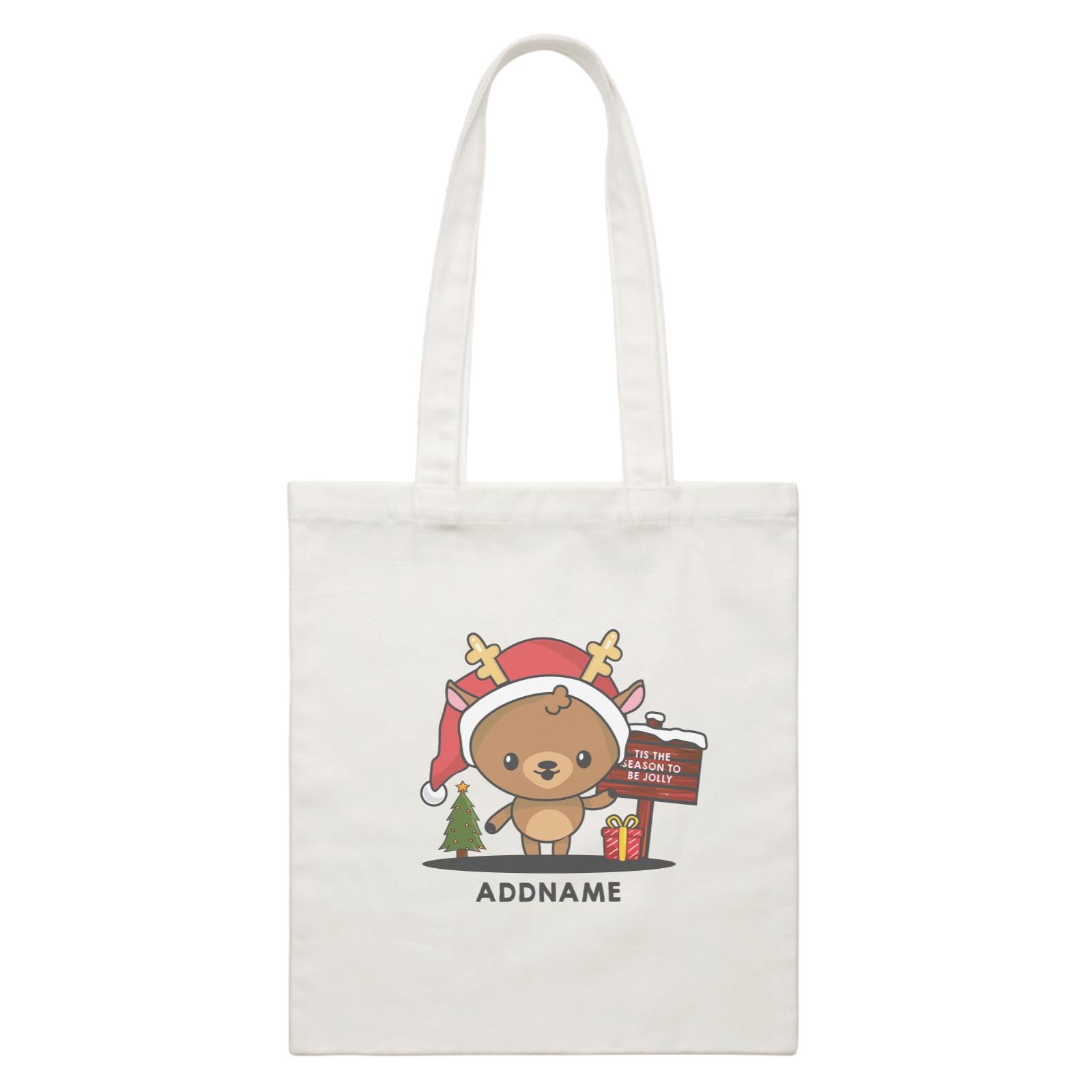 Christmas Cute Jolly Series Deer Addname Canvas Bag