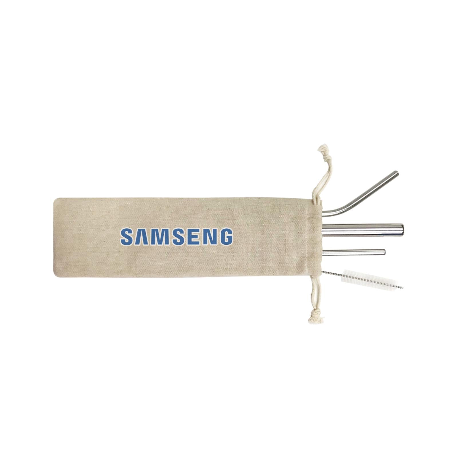 Slang Statement Samseng Mini 4-in-1 Stainless Steel Straw Set In a Satchel