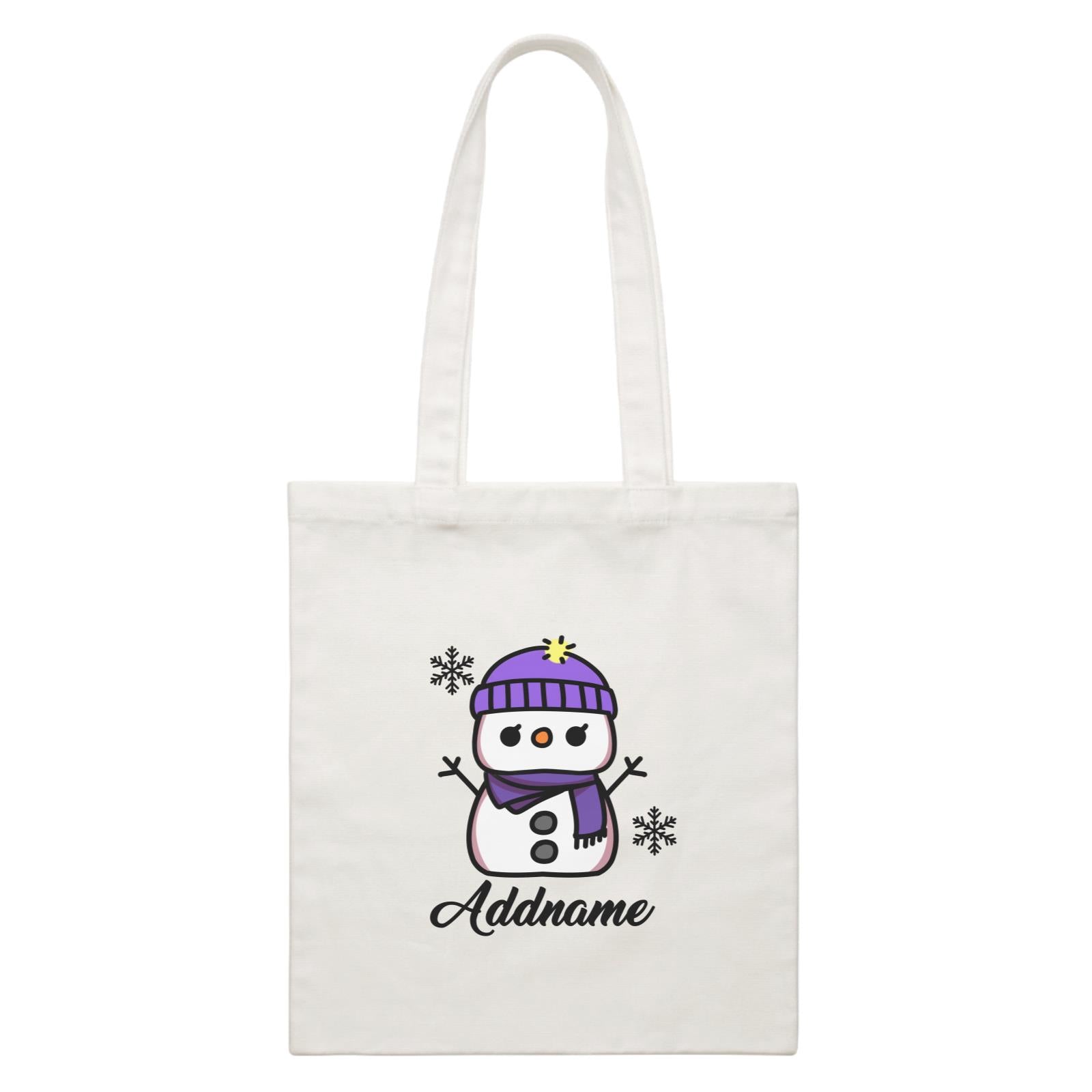 Xmas Mama Snowman White Canvas Bag