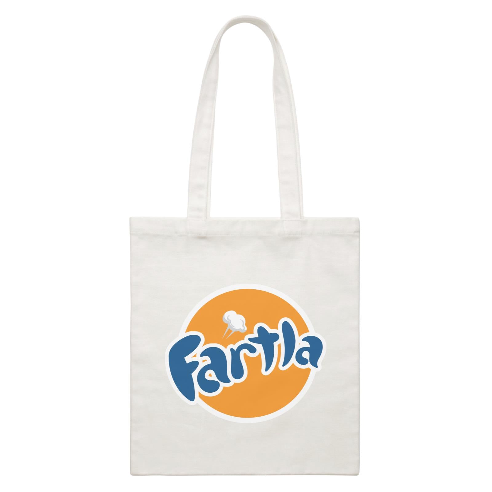 Slang Statement Fartla Accessories White Canvas Bag