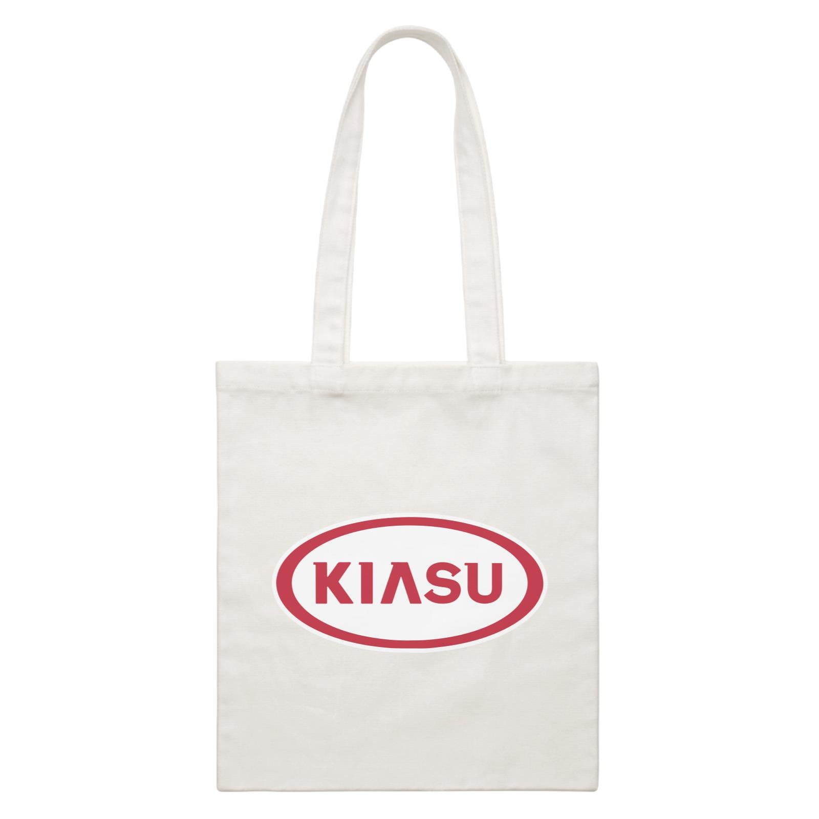 Slang Statement Kiasu Accessories White Canvas Bag