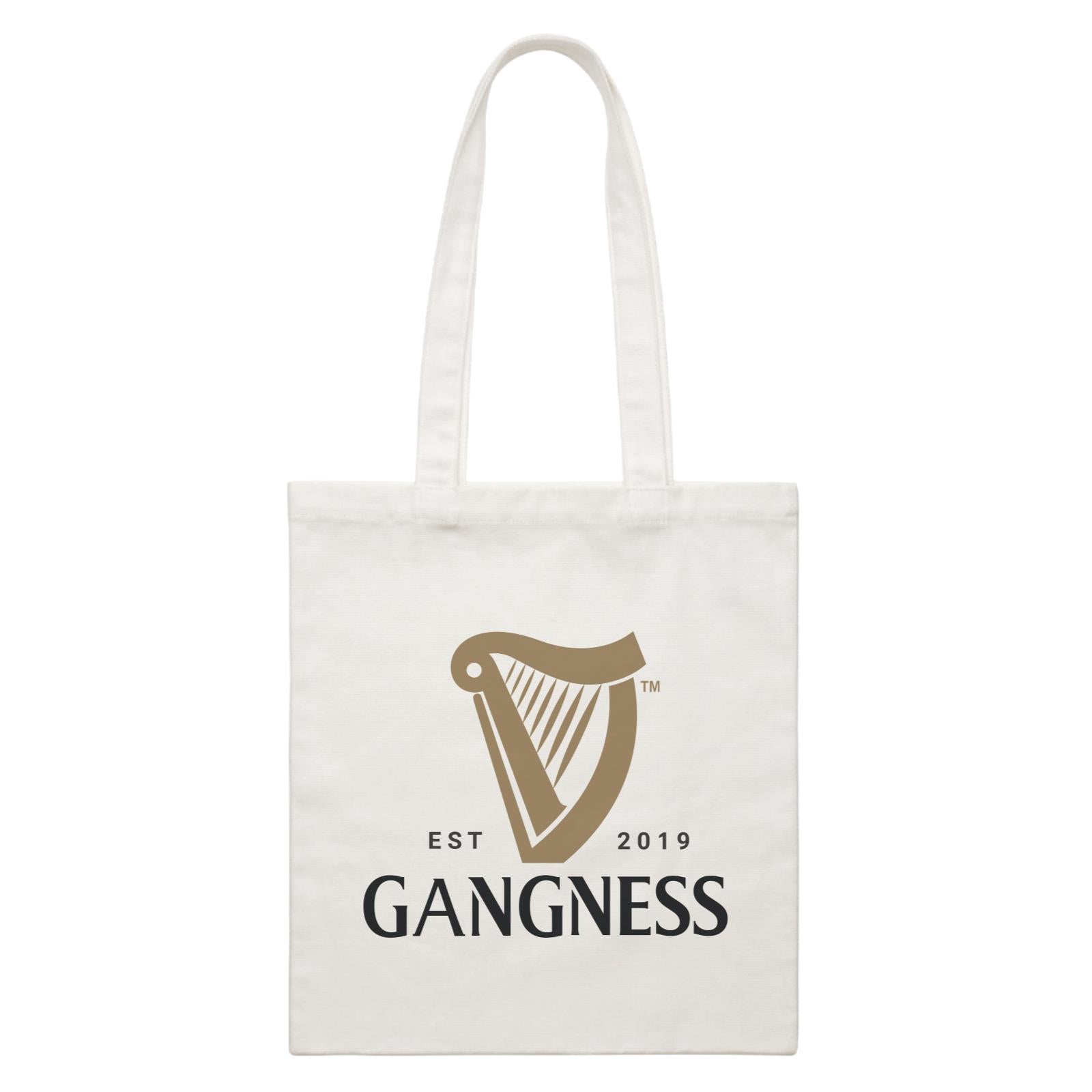 Slang Statement Gangness Accessories White Canvas Bag