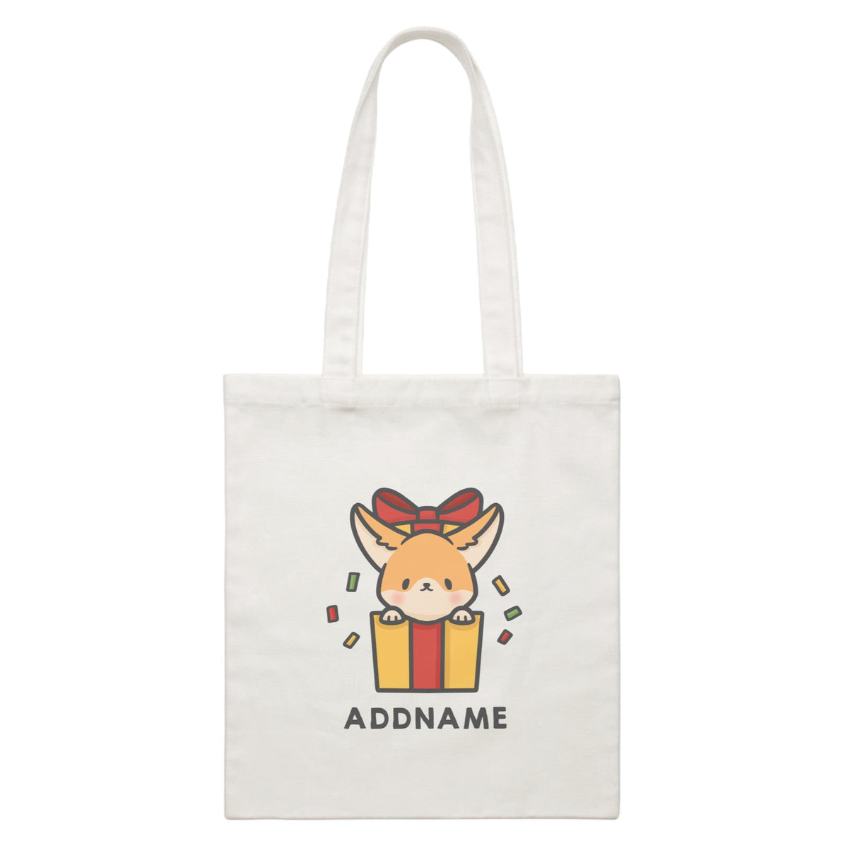 Xmas Cute Dog In Gift Box Addname Accessories Canvas Bag