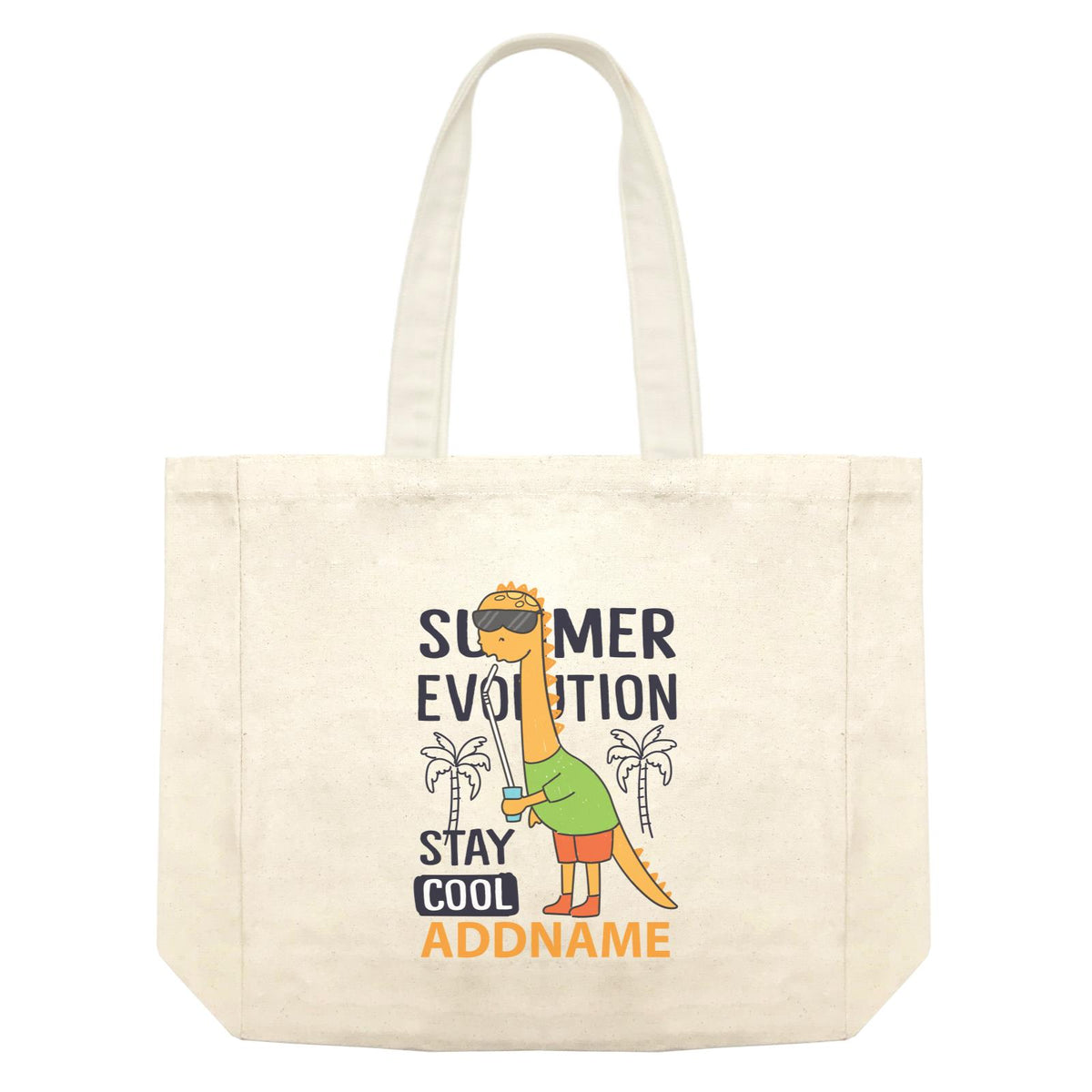 Cool Cute Dinosaur Summer Evolution Stay Cool Addname Shopping Bag