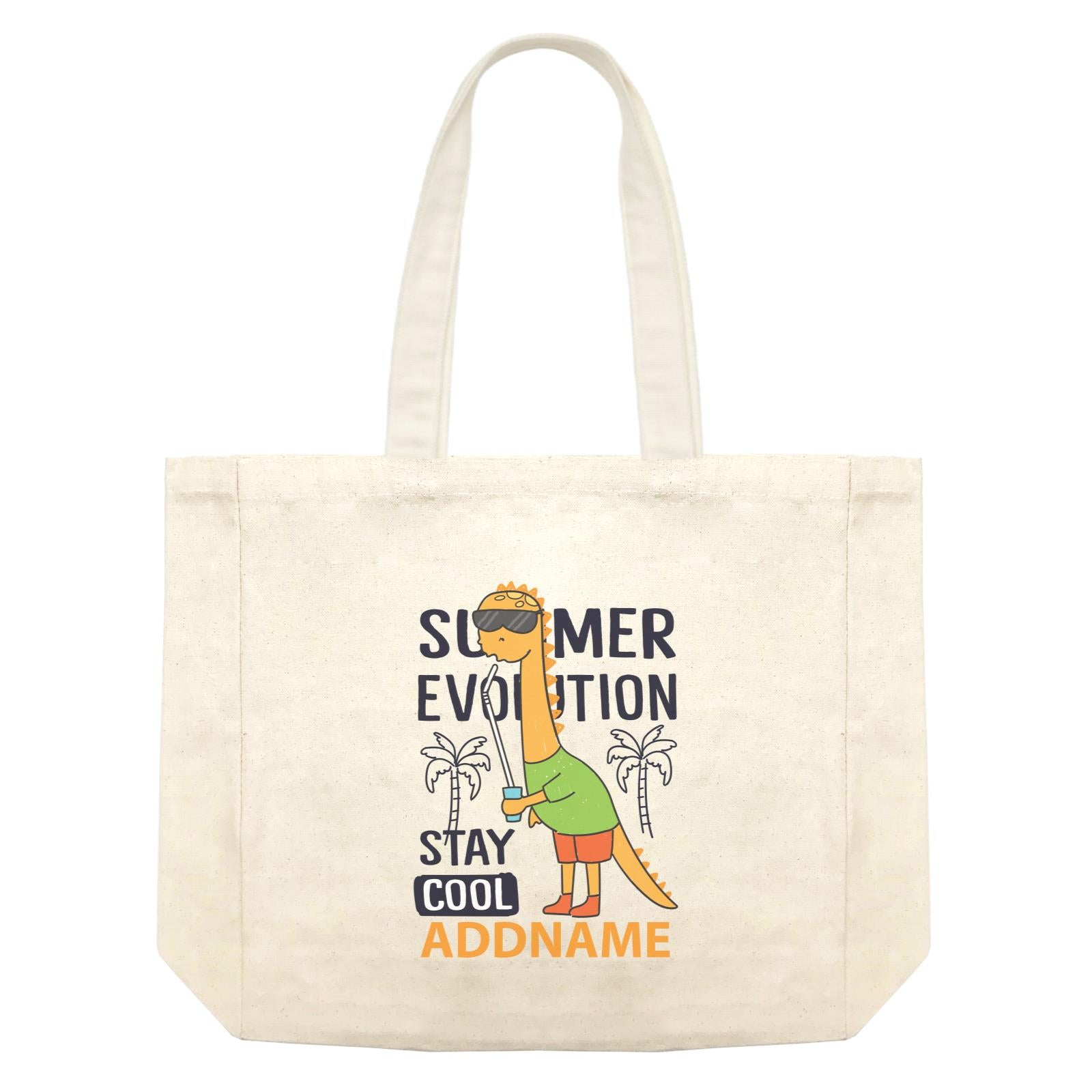 Cool Cute Dinosaur Summer Evolution Stay Cool Addname Shopping Bag