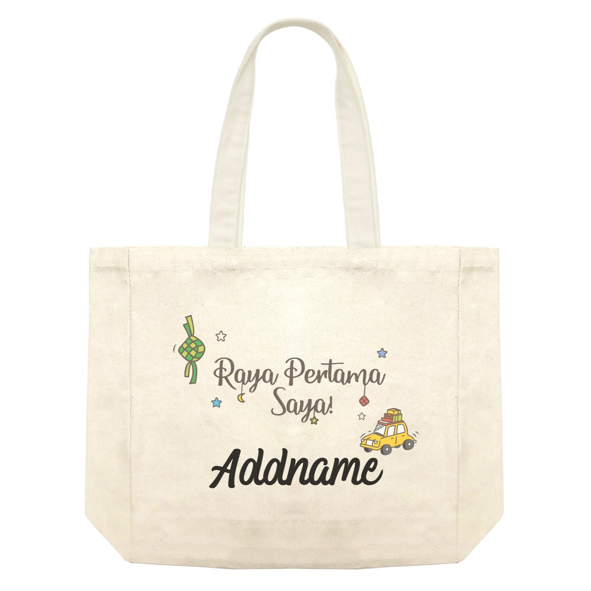 Raya Pertama Saya With Ketupat And Cars Shopping Bag