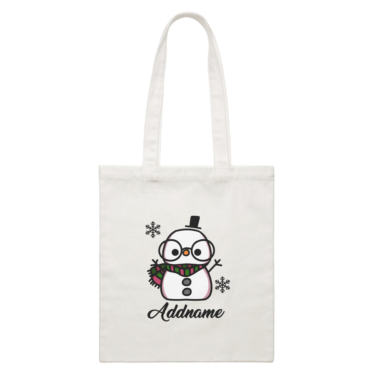 Xmas Papa Snowman White Canvas Bag