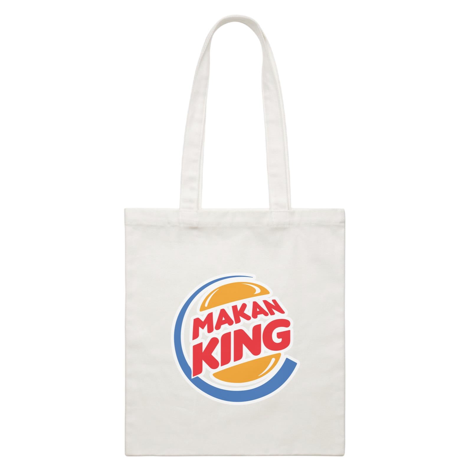 Slang Statement Makan King Accessories White Canvas Bag