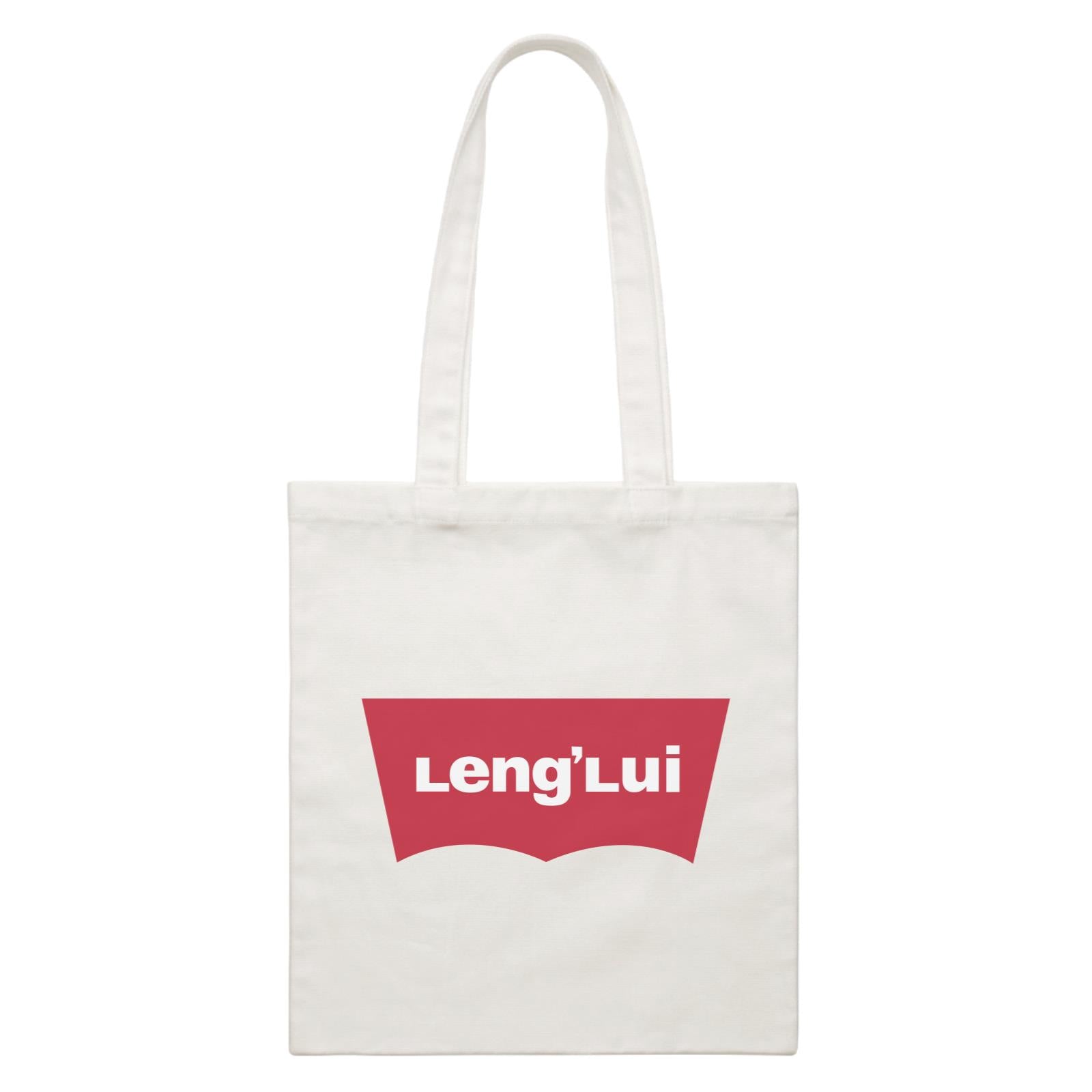 Slang Statement Lenglui Accessories White Canvas Bag