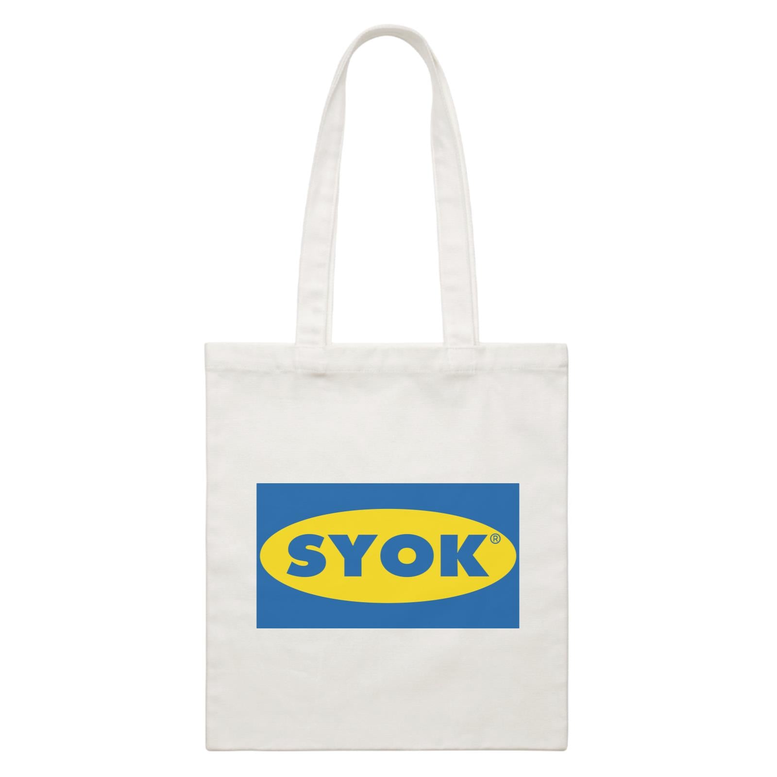 Slang Statement Syok Accessories White Canvas Bag