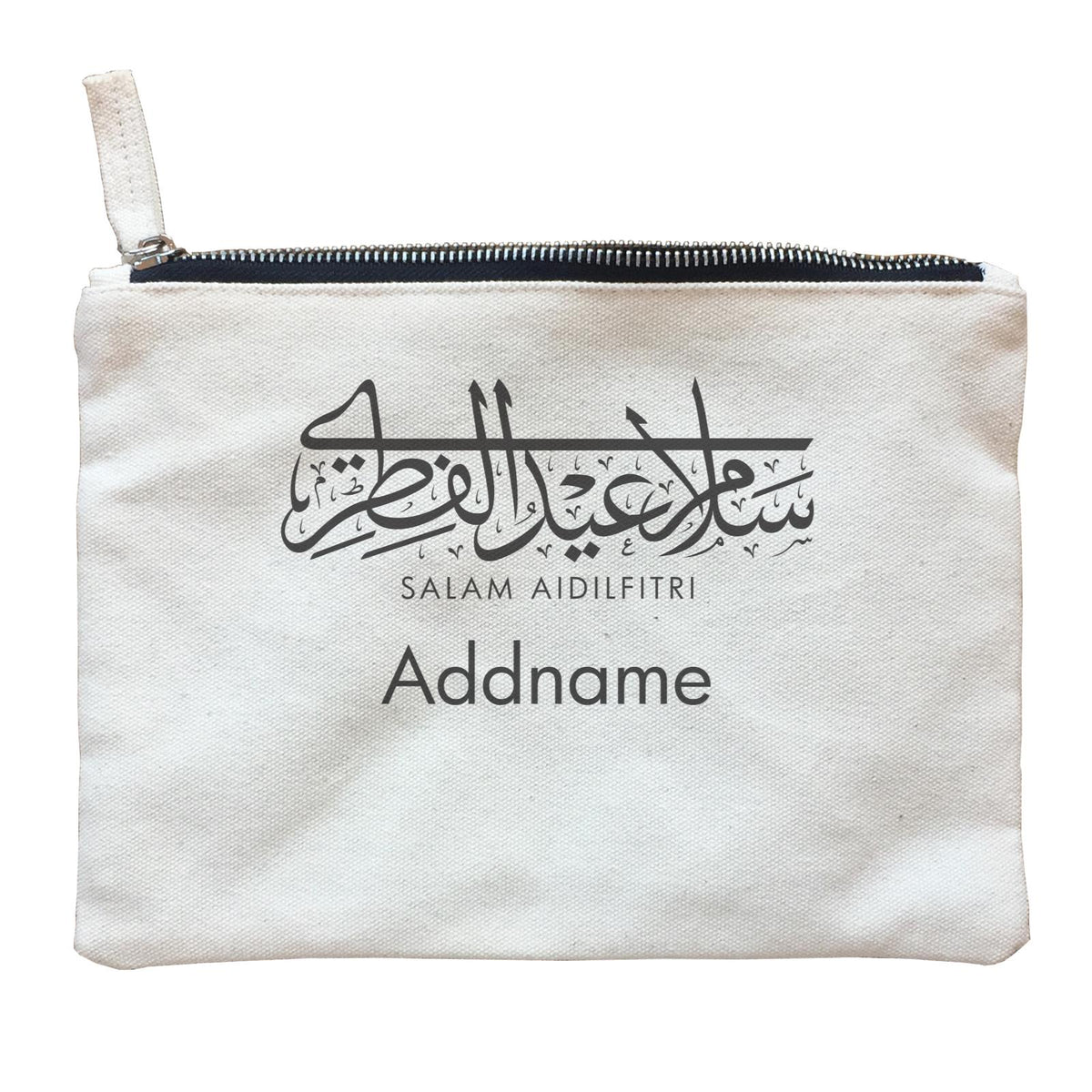 Salam Aidilfitri Horizontal Jawi Typography Zipper Pouch
