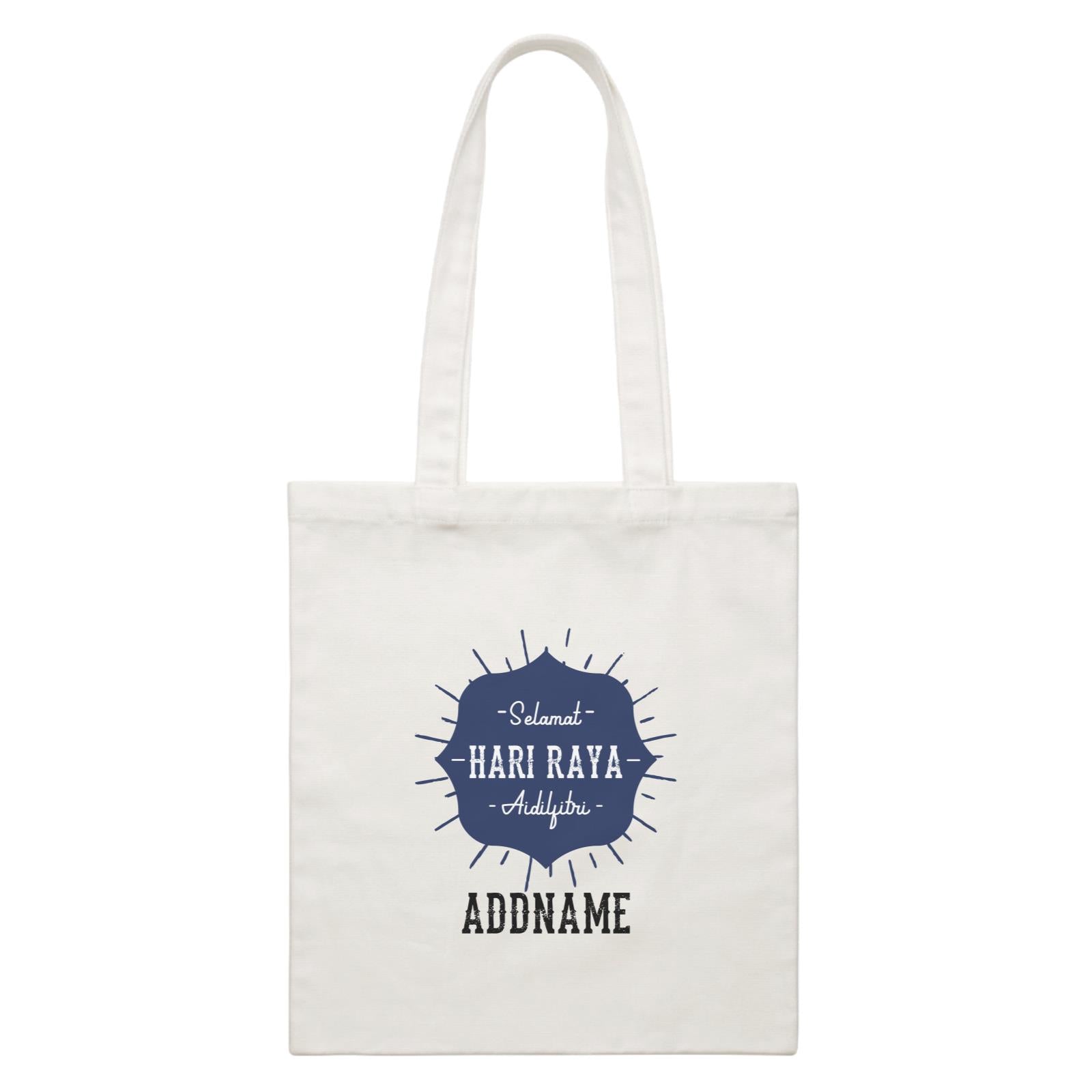 Hari Raya With Geometric Shape Raya Logo White Canvas Bag