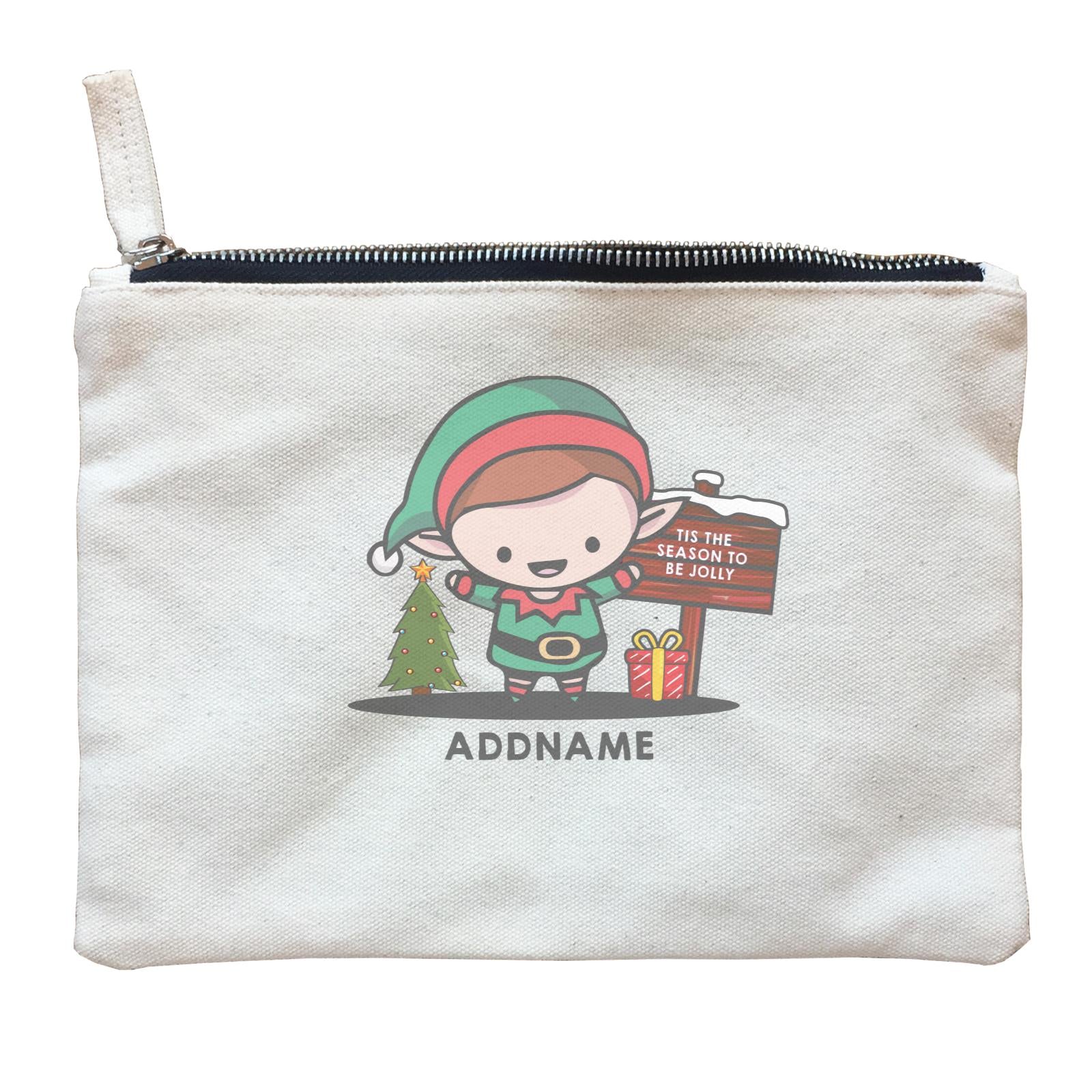 Christmas Cute Jolly Series Elf Addname Zipper Pouch