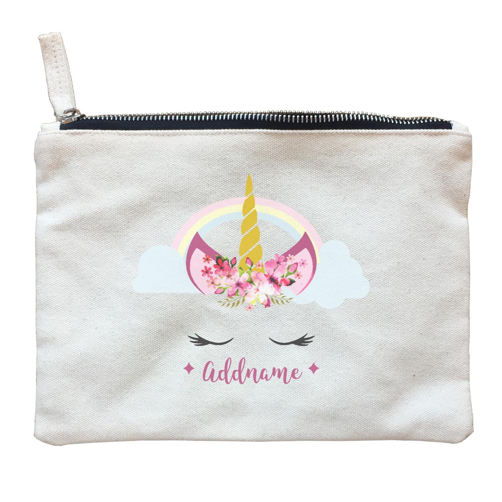 Unicorn Face Girl Addname Zipper Pouch