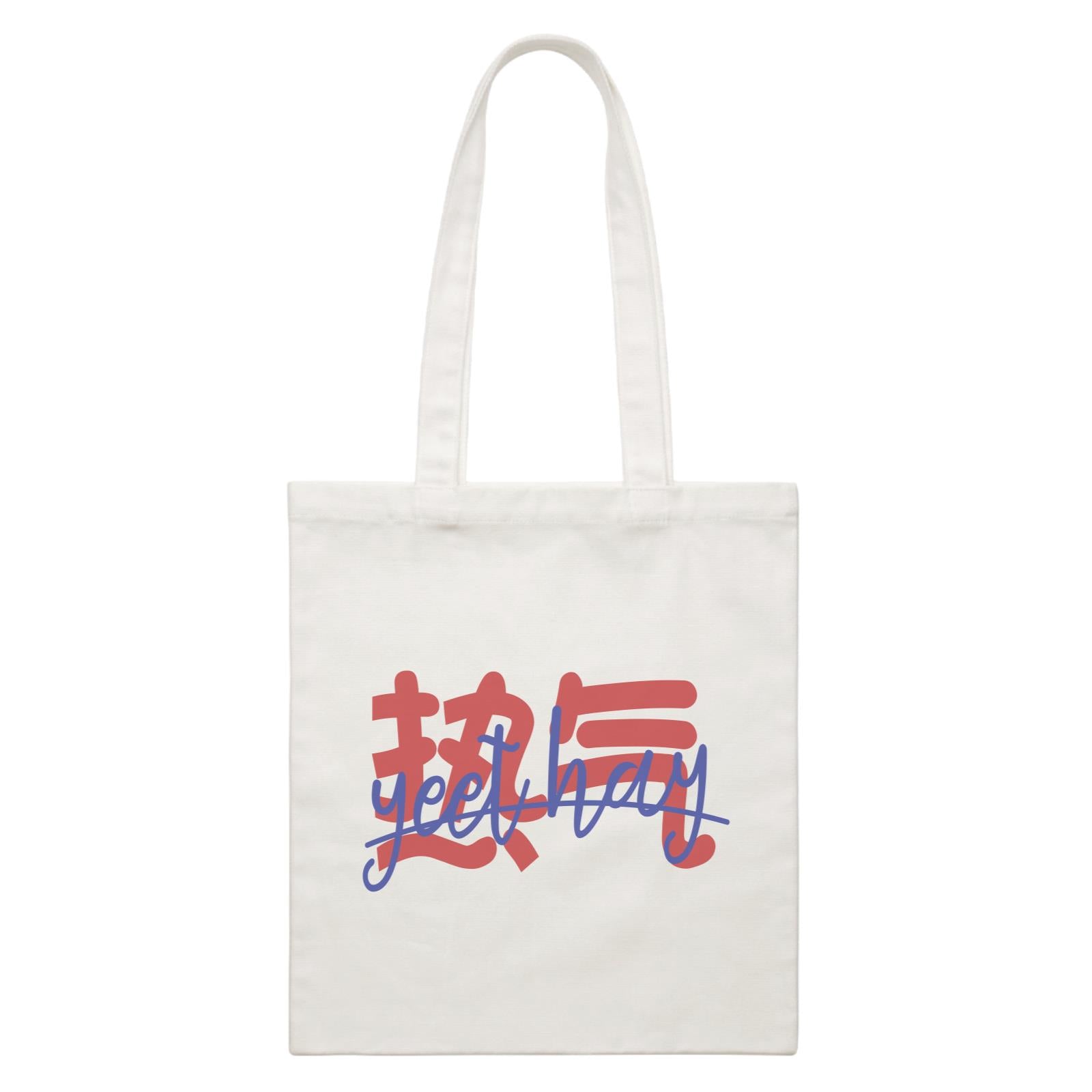 Slang Statement Yeet Hay Accessories White Canvas Bag