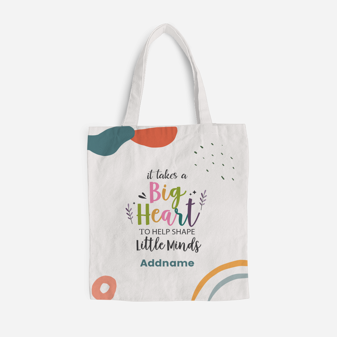 It Takes A Big Heart To Help Shape Little Minds Full Print Tote Bag