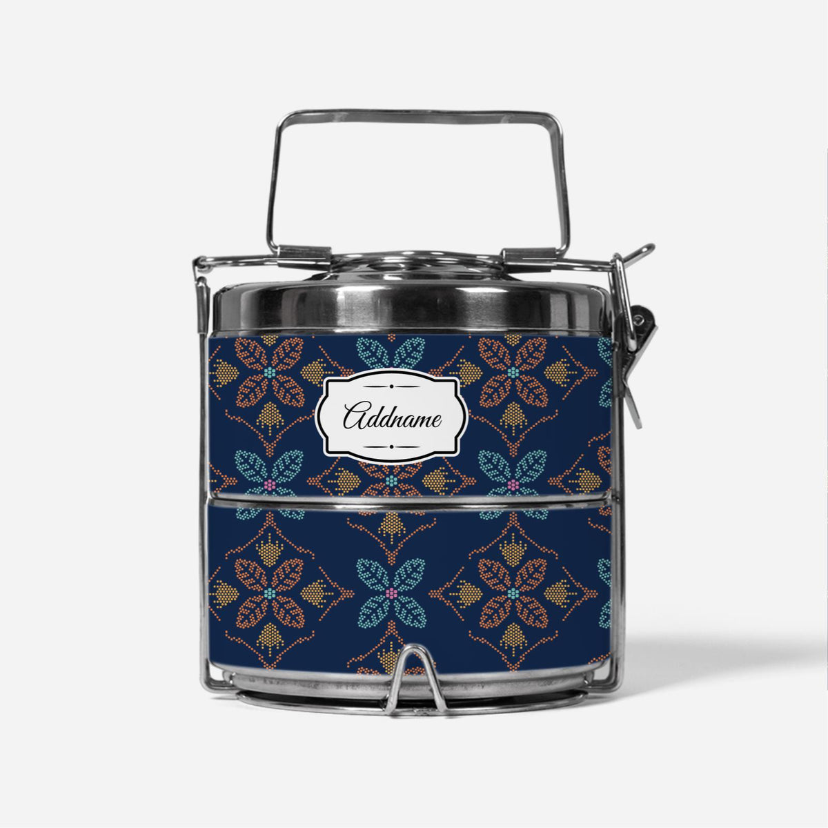 Peranakan Java Traditional Blue Two Tier Tiffin Carrier