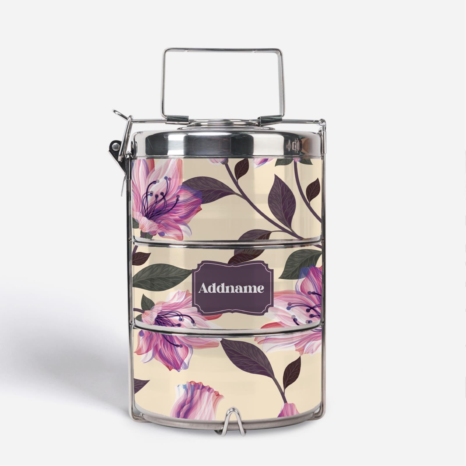 Classic Kesuma - Mystic Purple - Three-Tier Tiffin Carrier
