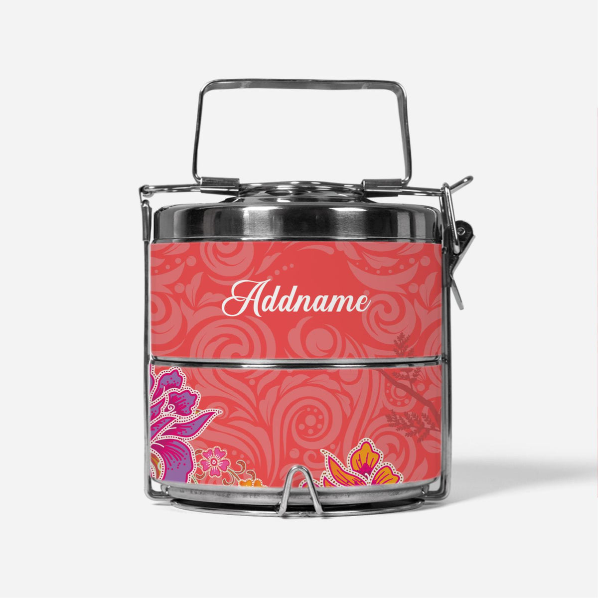 Modern Mahsuri Red - Two-Tier Tiffin Carrier