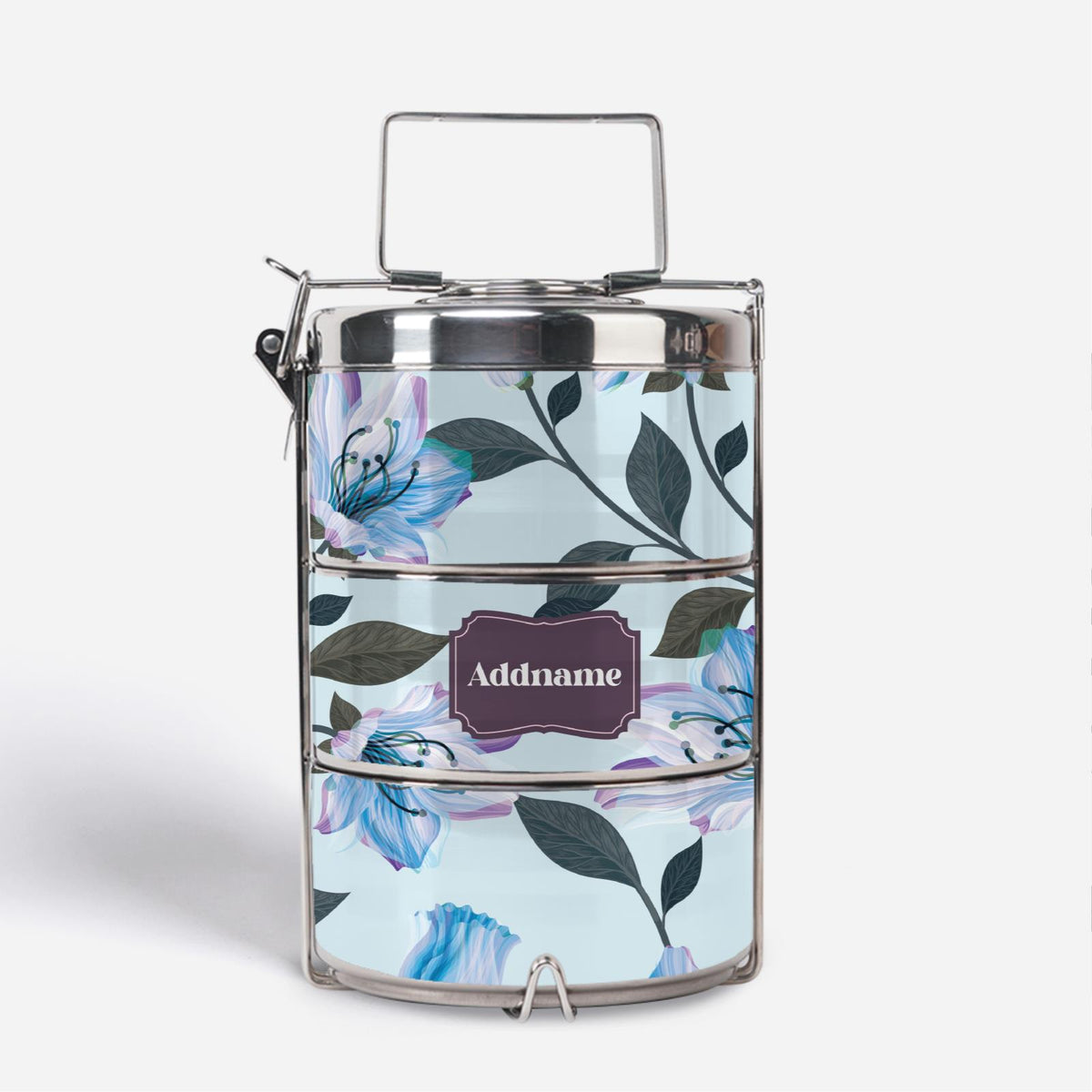 Classic Kesuma - Icy Blue - Three-Tier Tiffin Carrier