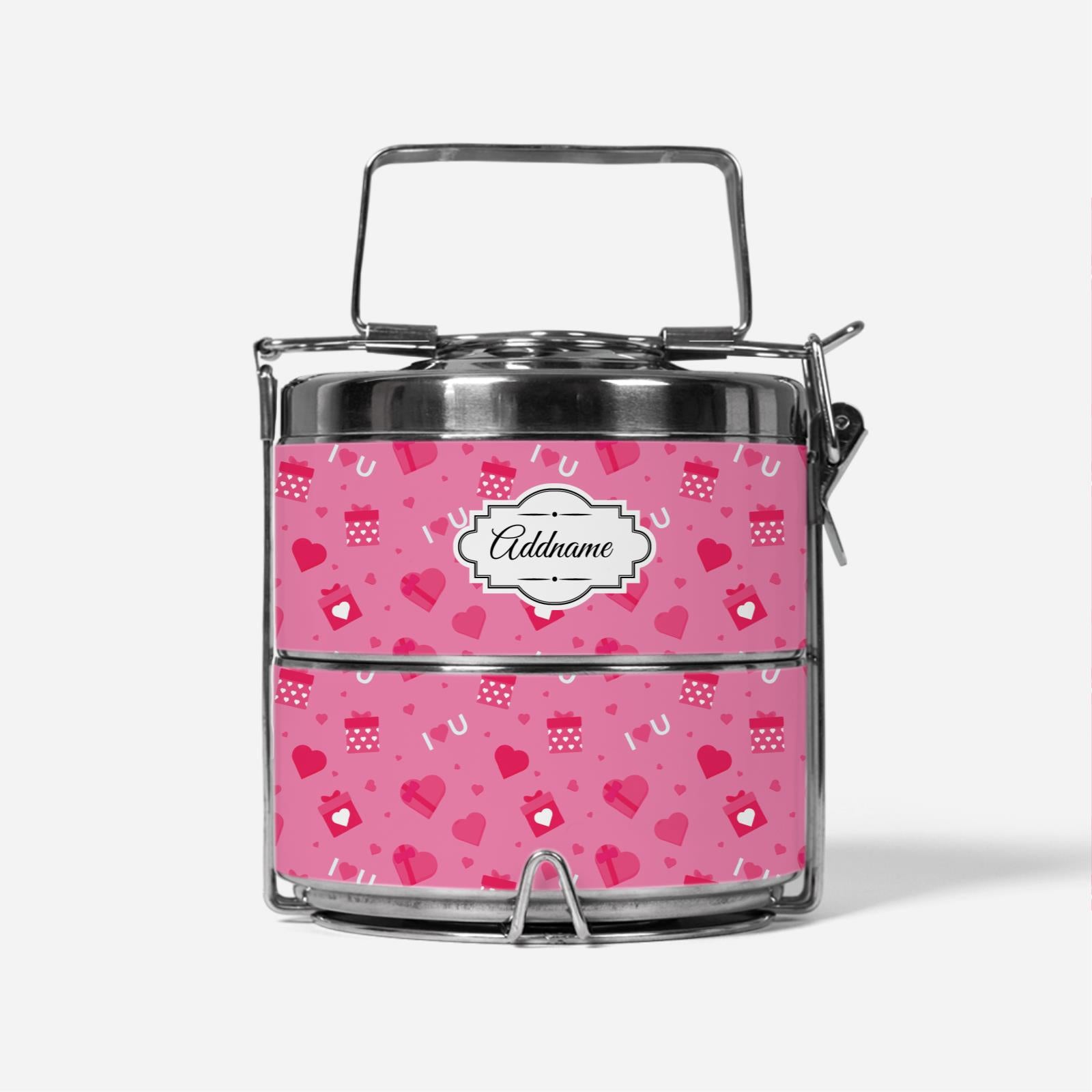 Pink Love Gift Two Tier Tiffin Carrier