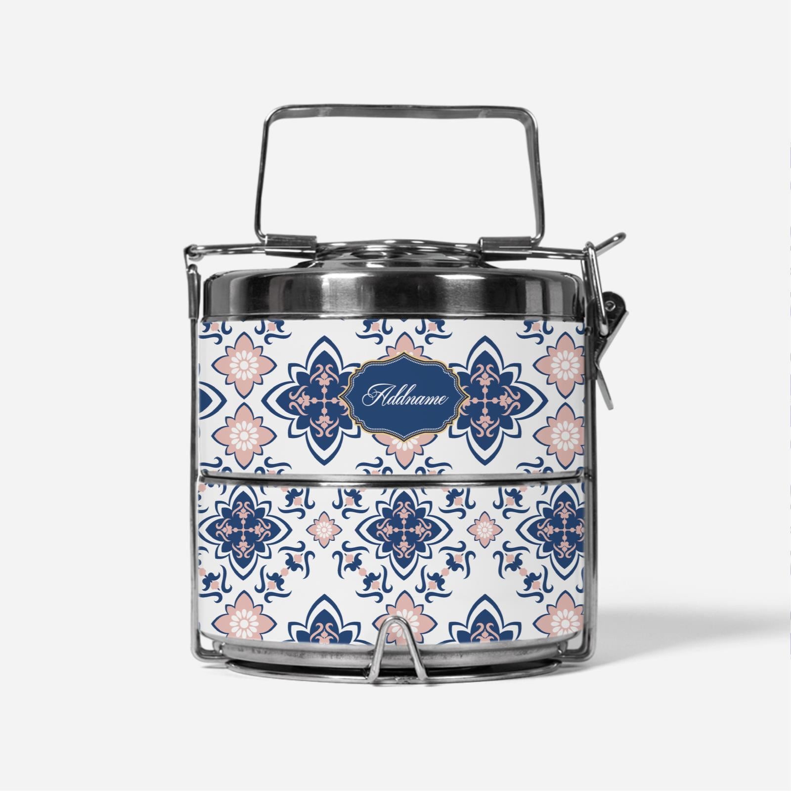 Blush Blue Mosaic Two Tier Tiffin Carrier