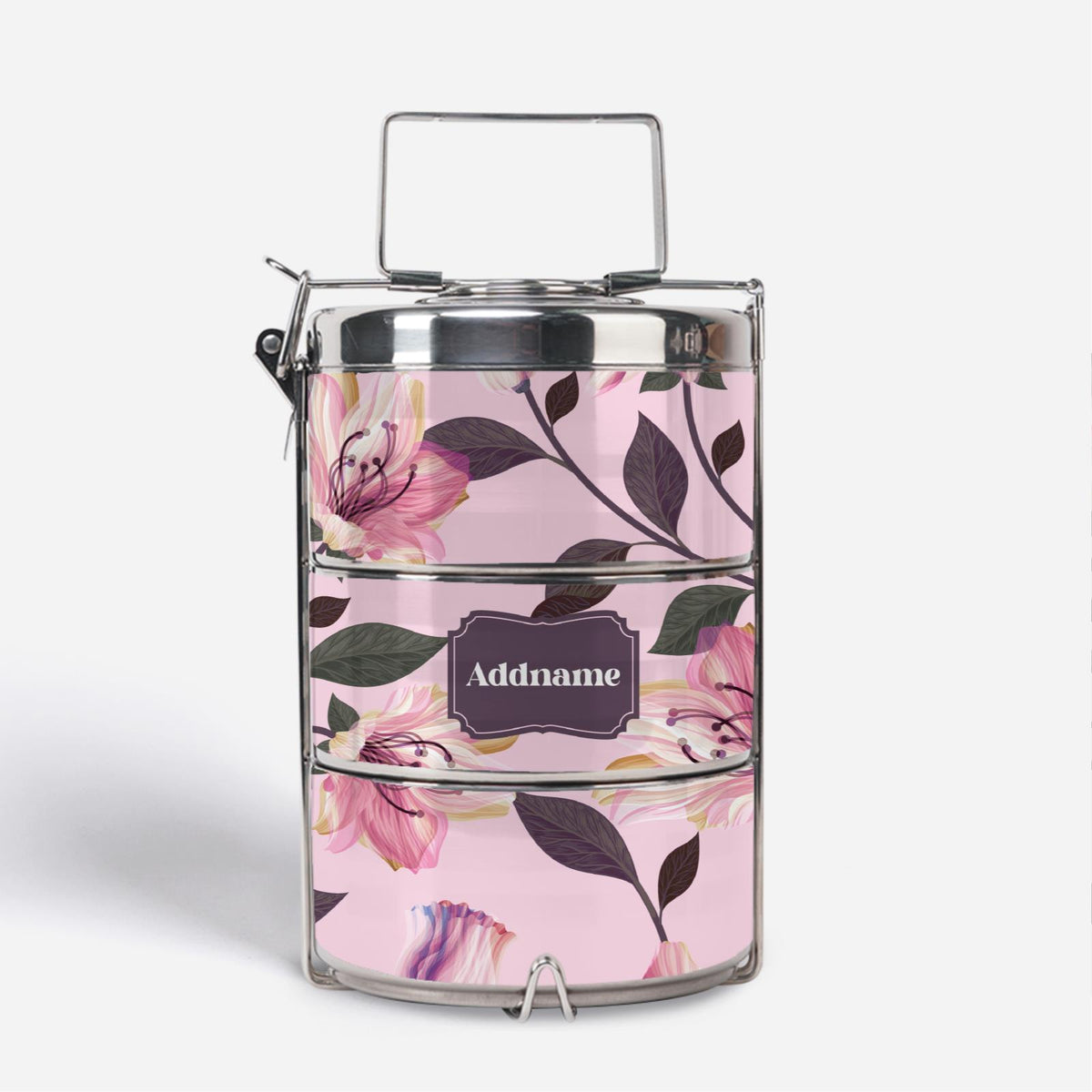 Classic Kesuma - Romantic Pink - Three-Tier Tiffin Carrier