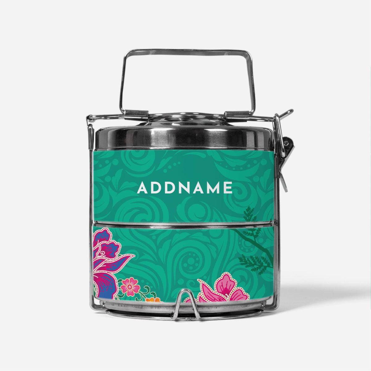 Modern Mahsuri Green - Two-Tier Tiffin Carrier