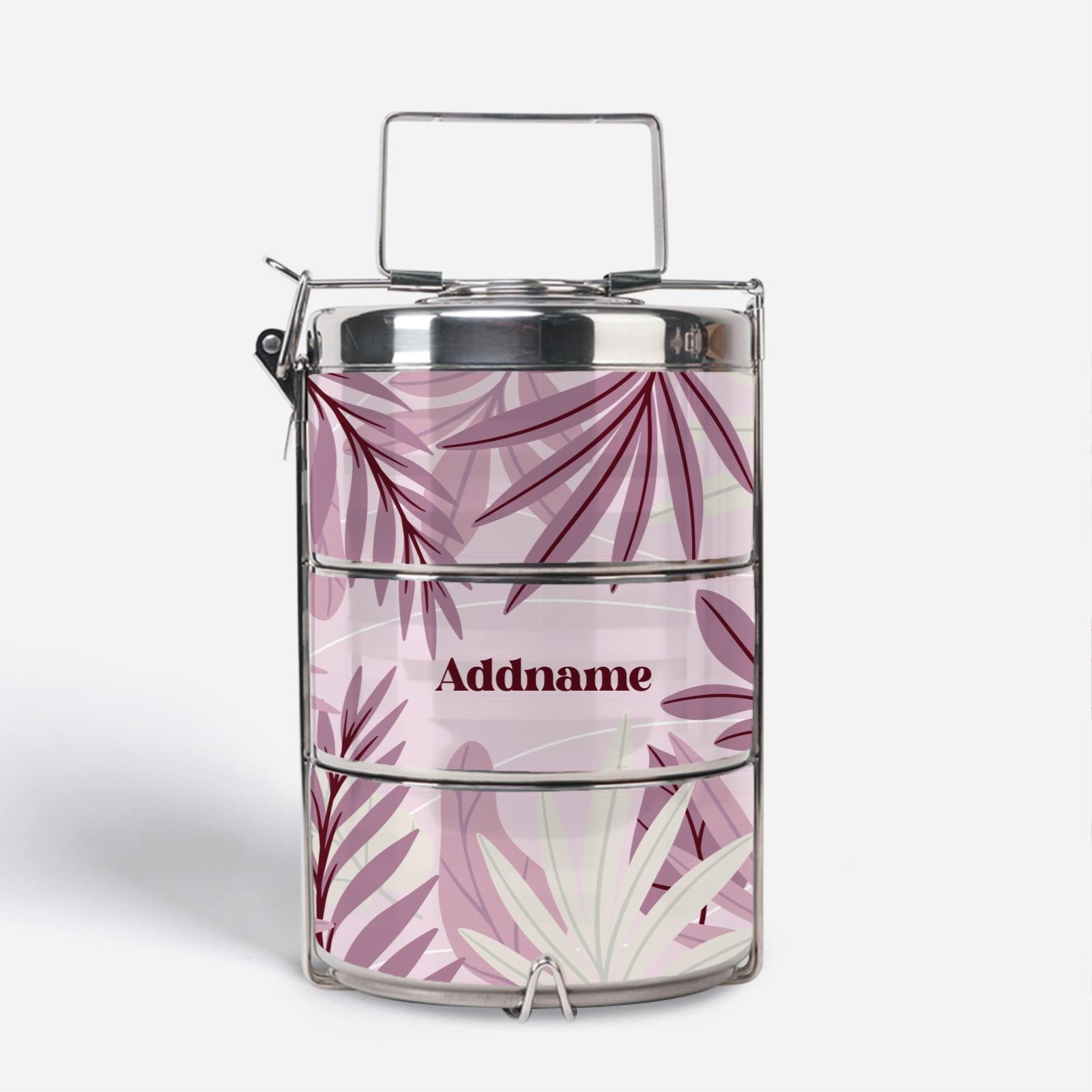 Suasana Series - Ash Pink - Three-Tier Tiffin Carrier