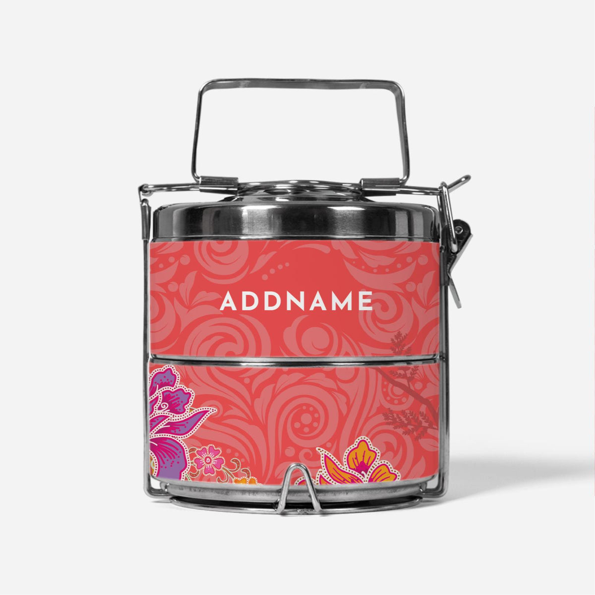 Modern Mahsuri Red - Two-Tier Tiffin Carrier