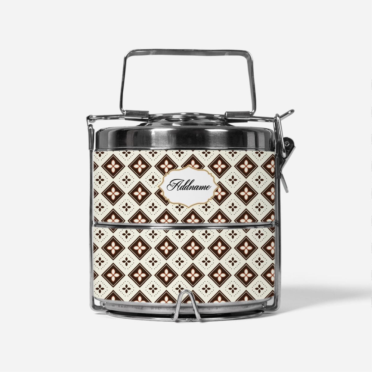 Floret Brown Two Tier Tiffin Carrier