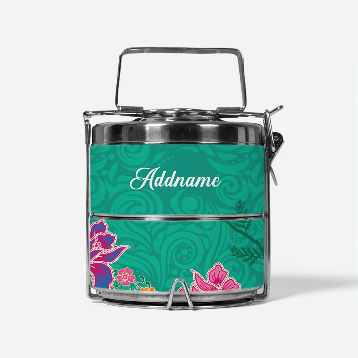 Modern Mahsuri Green - Two-Tier Tiffin Carrier