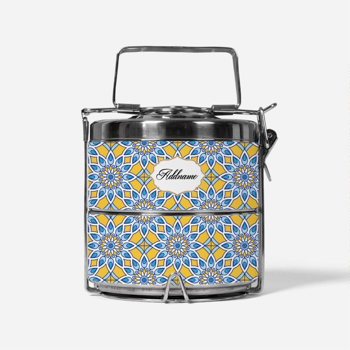 Chromatic Floret Blue Two Tier Tiffin Carrier