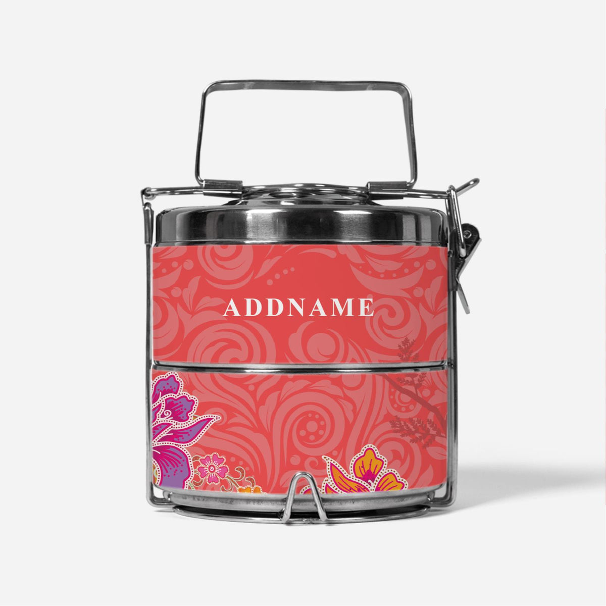 Modern Mahsuri Red - Two-Tier Tiffin Carrier