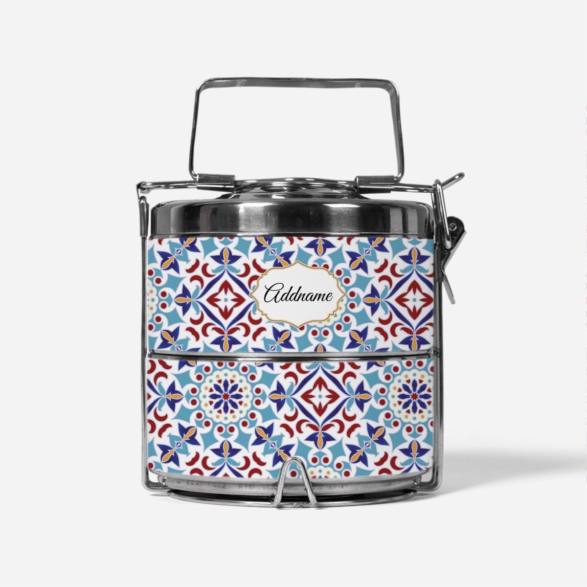 Moroccan Series - Arabesque Agean Blue - Two-Tier Tiffin Carrier