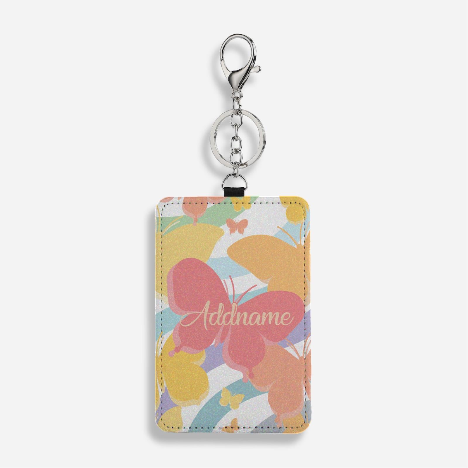 Butterfly Series Cardholder with Key Ring - Yellow