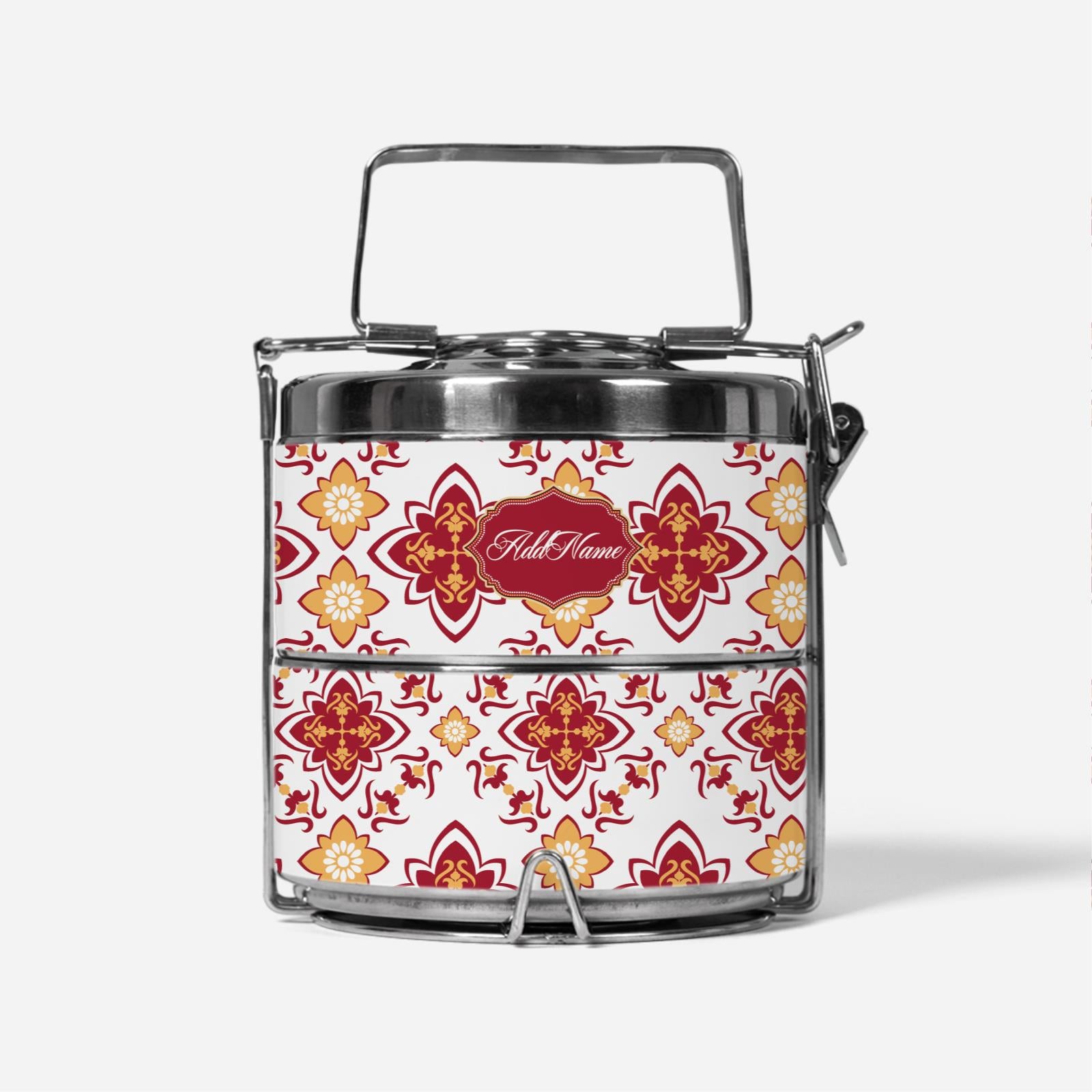 Scarlet Red Mosaic Two Tier Tiffin Carrier